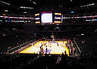 Inside the arena before a Los Angeles Lakers game